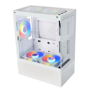 Factory Price Gaming PC Case White MicroATX Tempered Glass Mid Tower