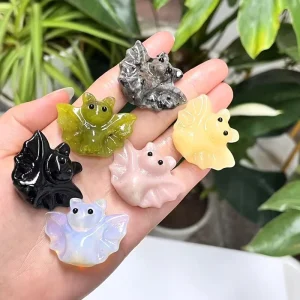 Factory Price High Quality Natural Mini Size Crystal Crafts Mixed Material Bat for People’s Gift