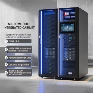Factory Price Smart Server Rack Built in Air Conditioner Cooling System Outdoor Network Cabinet for Modular Data Center Server