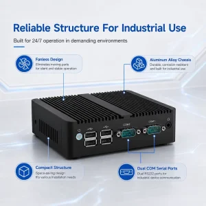 Fanless Desktop Box Computer Dual LAN 2 COM USB HD VGA SSD for Automation Control Windows Linux Support Embedded Mini PC