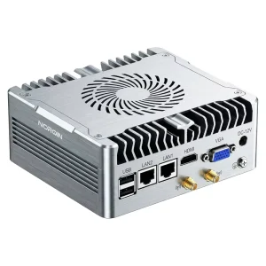 Fanless Industrial Mini PC Core I7 1255U(10C 12T) 4K Display 2COM 2LAN 6USB Windows 11 Pro SSD DDR4 GDDR4 Embedded Computer