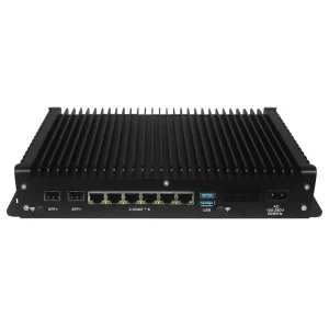 Fanless Industrial PC with 2xSFP Firewall Intel Core 12th Gen i3/i5 6xRJ45 LAN Max 96GB Edge Computer