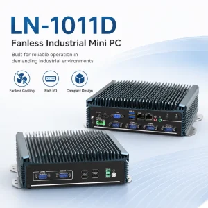 Fanless Kiosk Mini PC Dual LAN 6 COM USB Audio Display Output Windows Linux