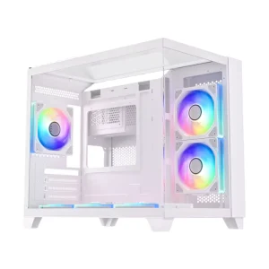 Fishtank M-ATX Gaming PC Case Mini PC Case Towers Slide-way Tempered Glass Panel for Gaming or Office for 240mm Liquid Cooler