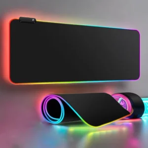 Flashstrike 800x300mm RGB Colorful Light Up Mouse Pad 7 Solid Colors 3 Light Modes Waterproof Natural Rubber Anti Slip Gaming