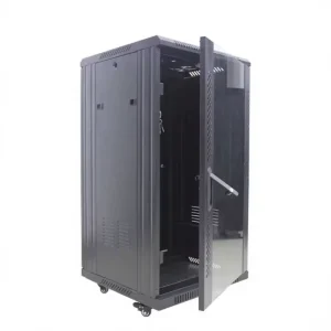 Floor Standing Network Server Cabinet Professional Black SPCC Steel Rack Enclosure for Office IT Storage Solution