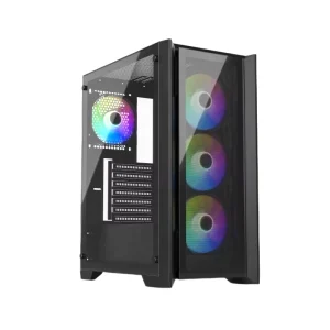 For ATX Motherboard Mid Tower Gaming PC Case Metal 175mm Cpu Prebuilt Side Panel Window Tool Free Installation