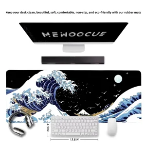 For Popular Gaming Mouse Pad 800x400mm Natural Rubber Thickened 2mm Edge Office Desk Pad