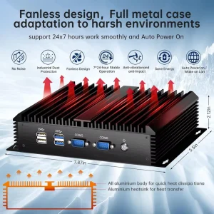 Full Metal Case Industrial Computer with Intel Core i7-5500U and 8-32GB RAM