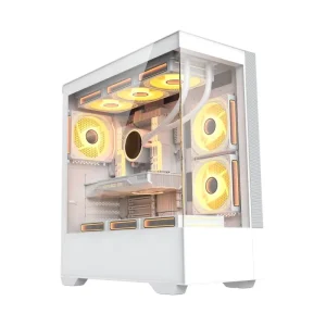 Full Side-View Compact ATX Mid-Tower Gaming Computer Case