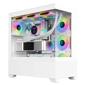 Full Tempered Glass Side Panel ATX Gaming PC Case 240mm Liquid CPU Cooler Kit