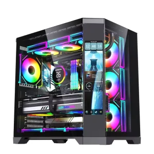 Full Tower ATX Gaming Computer Cases Towers Wholesales Tempered Glass Gaming Cabinet for PC Case With Display Screen