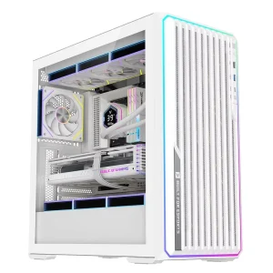 Full-Tower ATX Gaming PC Case with ARGB Front Panel, Tempered Glass, and Aluminum Alloy