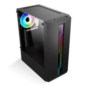 Full Tower ATX PC Case with 4 Fans 7 PCI Slots & 310mm GPU Support Dual Storage & USB 3.0 for High Performance Gaming Builds
