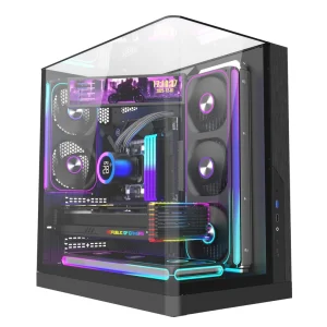 Full Tower Desktop Circular Arc Panoramic Curved Two Sided Tempered Glass Pc Casing Cpu Cabinet Atx Gaming Computer case