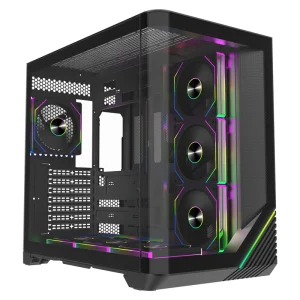 Full Tower Desktop Circular Arc Panoramic Tempered Glass Pc Casing Cpu Cabinet Atx Cooling Gaming Computer case