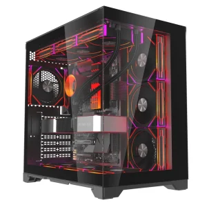 Full Tower Desktop with Lcd Side Glass White Pc Casing Cpu Cabinet Atx Cooling Gaming Sea Gabinete Pc View Computer case