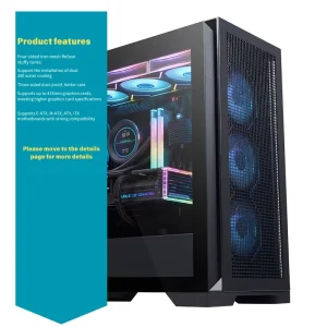 Full Tower Four sided Iron Mesh Support Dual 360 Water Cooling Computer case SPCC E ATX PC Gaming Case