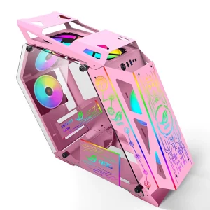 Full Tower Gaming Computer Case with 6 RGB Fans, Side Panel Window, Aluminum Alloy Construction, USB 3.0