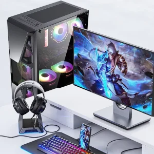 Full-Tower Gaming PC Case with Power Supply