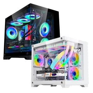 Full-Tower Gaming PC Case with RGB Fan, 360mm Water Cooling Support, Micro-ATX