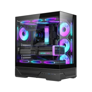 Full-View E-ATX Gaming PC Case with 360mm Support and Glass Side Panel