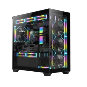 Full-View Micro-ATX Slim Gaming PC Case