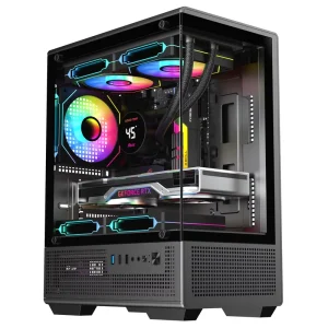 Full View Mini Micro-ATX PC Case Low-Noise Desktop Gaming Computer Case Mid Tower