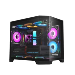 Full-View RGB Gaming PC Case, Micro-ATX/ITX Compatible