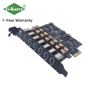 G karve PCI E Graphics Card Interface 7 Port USB 3.0 High Speed Expansion Card 10A Power Supply Free for Desktop Computers