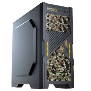 G505X Mid Tower ATX Gaming Computer Case With Mesh Front Panel, Plastic and Metal Side Panels, Camouflage and Fan