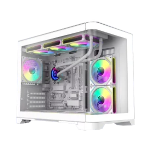 GAMEMAX HYPE M Factory OEM ODM White Mid Tower Micro ATX PC Case Curved Glass Panel Stock Gaming ATX PSU
