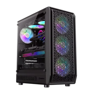 GAMEMAX OEM ODM Plastic Computer Case White Black ATX Mid Tower Stock ATX PSU 7 Slots 12cm Fan