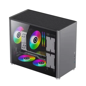 GAMEMAX Spark X2 Mid Tower Steel Micro ATX Vertical Airflow Gaming Computer Case with 12cm Fan for PC & Desktop