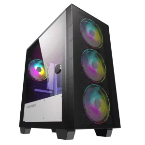 GAMEMAX Used Factory Design Micro ATX Mid Tower PC Case HD USB3.0 12cm Tempered Glass Black Cooling Fans Gaming Computer