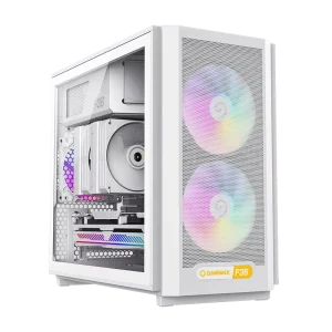 GAMEMAX White Mid Tower MicroATX Gaming Computer Case with ATX PSU Steel Construction 4 Expansion Slots in Stock