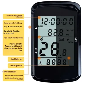 GPS Bike Computer Wireless Waterproof Screen Speedometer Odometer for Cycling Training Navigation