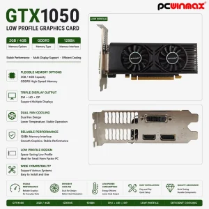 GTX 1050 2GB/4GB GDDR5 128-Bit Low Profile GPU with HD/DP/DVI Output OEM for Desktop PCs