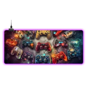 Gamepad Pattern Large Gaming Mouse Pad Non-Slip Rubber Office Desk Mat