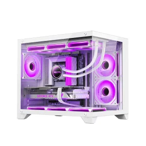 Gamer PC Case ATX ITX M ATX Mid Tower Transparent White Computer Case