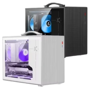 Gamer X Mid Tower MicroATX Gaming Computer Case with Glass Side Panel Aluminum Alloy Steel White in Stock
