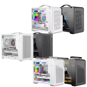Gamer X OEM Full Tower MicroATX ITX Gaming PC Case Customizable RGB Lighting Water Cooling Steel Front Ports Side Panel Window