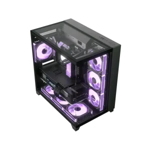 Gaming 3 Sided TG Tempered Glass Mid Tower PC Case with Aluminum Alloy Construction