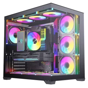 Gaming ATX PC Case Wide Cube with RGB Fan