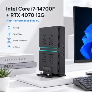 Gaming Mini PC Intel I9 14900F RTX 4070 12G DDR5 Compact Desktop PC With 1 HD 3 DP 8k 60hz Multi Screen for Rendering Office PC
