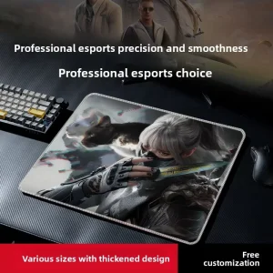 Gaming Mouse Pad Anime Design Natural Rubber Precision-Controlled for Esports PC Use