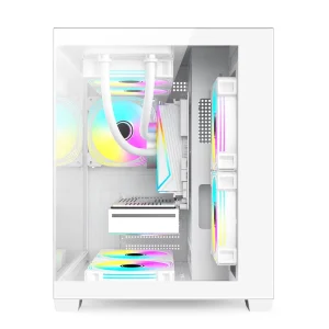 Gaming PC Case Mid Tower Micro ATX Desktop Chassis with Tempered Glass Side Panel