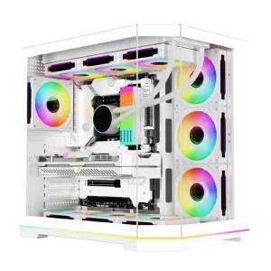 Gaming PC Case for ITX and M ATX Desktop Computers with Audio Ports