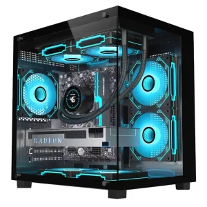 Gaming PC Case with ARGB Fan and CPU Cooler Support