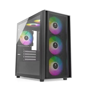 Gaming Pc Tempered Glass Pc case MicroATX with Iron Mesh Panel Dissipates Heat Quickly Gaming PC Case for ATX Pc Motherboard